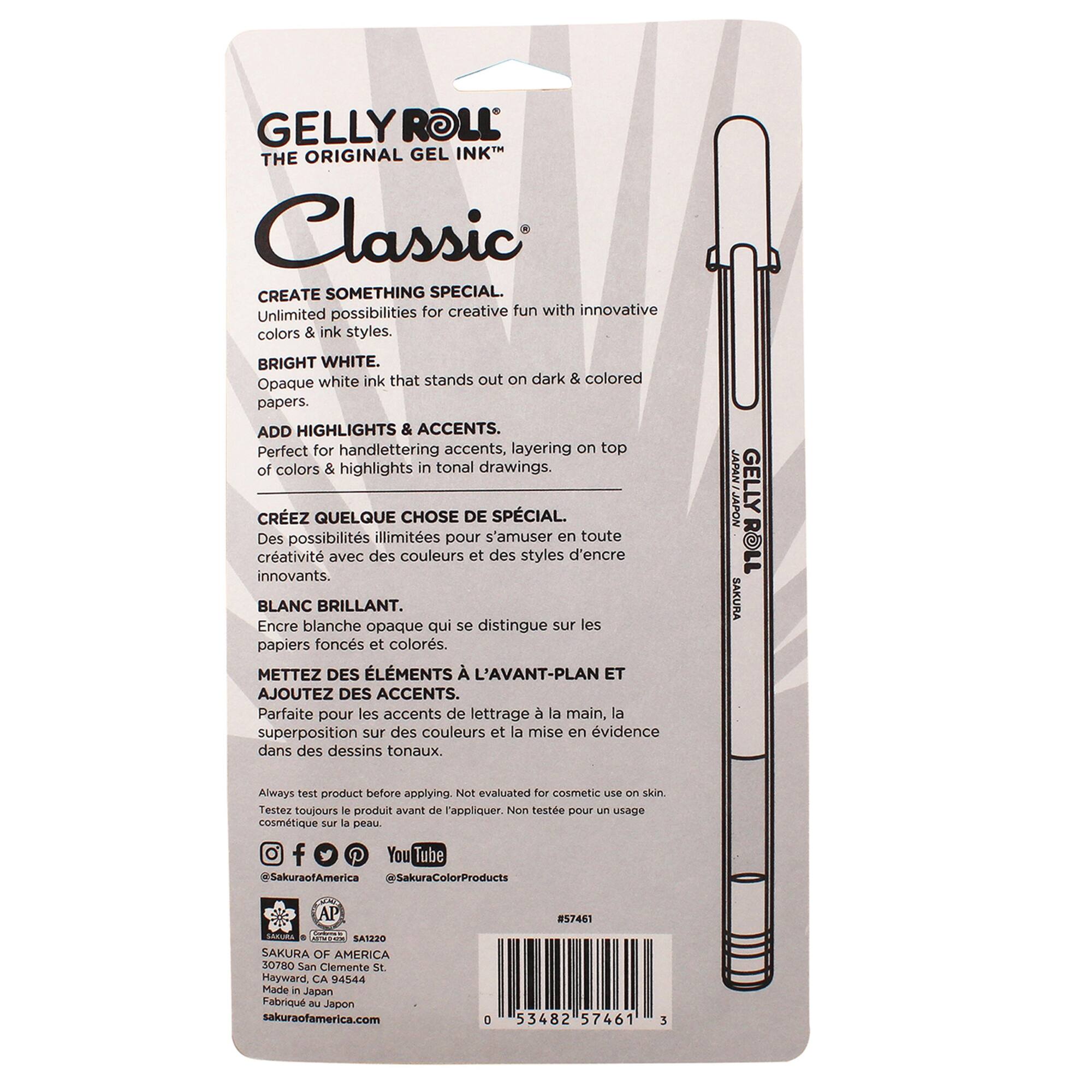 Sakura® White Classic Gel Pens, 6ct.